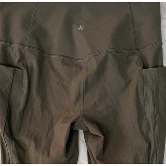 Athleta Salutation Stash Mesh 7/8 Tight Legging Womens Size Large Moss Green - Picture 8 of 9